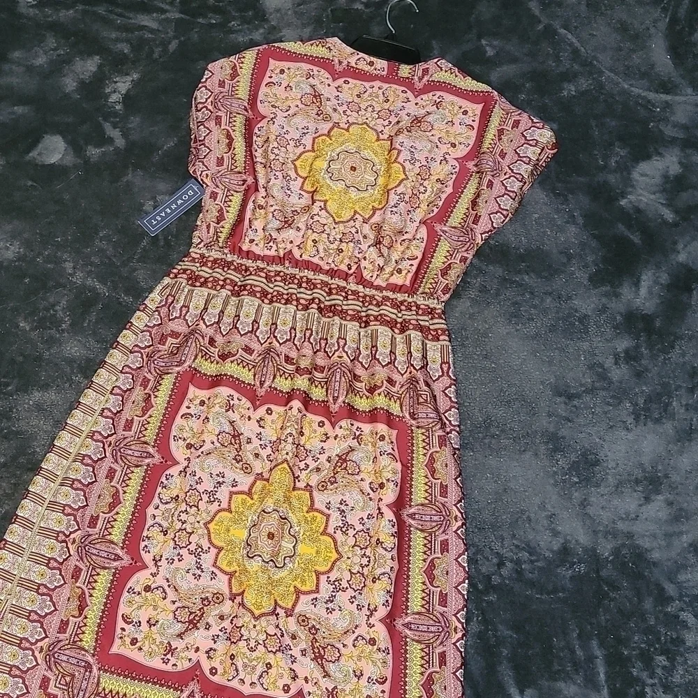 DownEast Marrekech dress Paisley silky small Indy Boho viscose blend